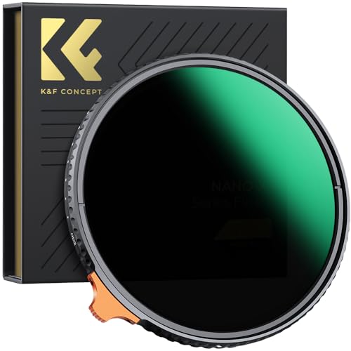 K&F Concept Nano-X Filtro Variable ND2-400 (1-9 Stop) Ultrafino HD Palanca de Vidrio óptico con 28 Capas Revestimiento Nano para Objetivo 77mm