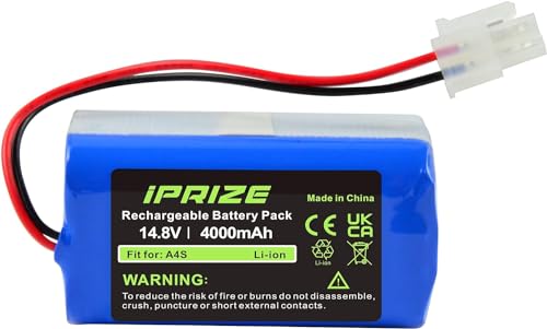 iPrize Batería de repuesto para iLife A4, A4s, A6, V7, V7s Plus, V7s Pro, X620, 14,8 V, 4000 mAh