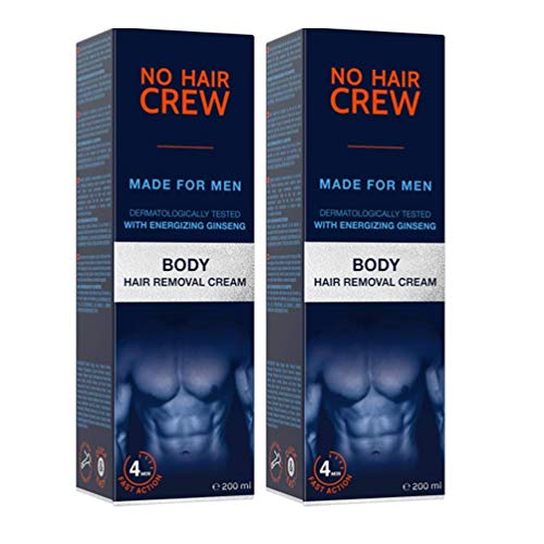 2 x NO HAIR CREW Crema Depilatoria Corporal Premium Masculina – Hecha para Hombres, 2 X 200 ml
