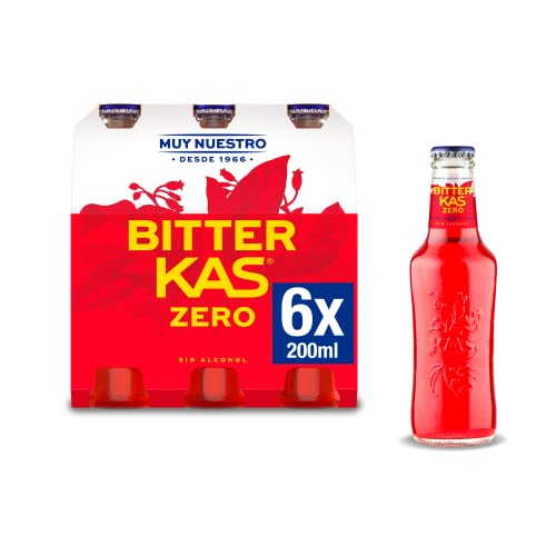 Bitter KAS Zero - Refresco Amargo Sin Azúcar y Sin Alcohol - Pack de 6 x 200ml