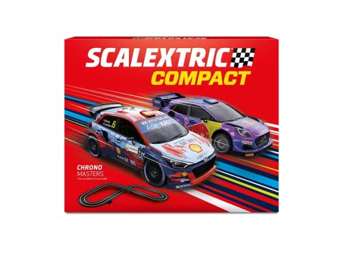 Scalextric - Circuito COMPACT - Pista de Carreras Completa - 2 coches y 2 mandos 1:43 (Chrono Masters)
