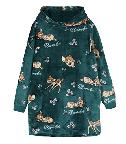 Bambi - Sudadera con capucha para mujer con bolsillos, talla XS/S Primark verde, verde, XS/S