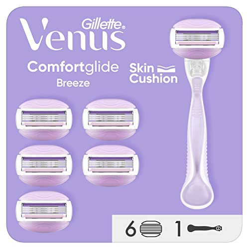 Gillette Venus Comfortglide Breeze, Maquinilla De Mujer, 1 Mango + 6 Recambios, Depilación Suave, Apurada Y Duradera