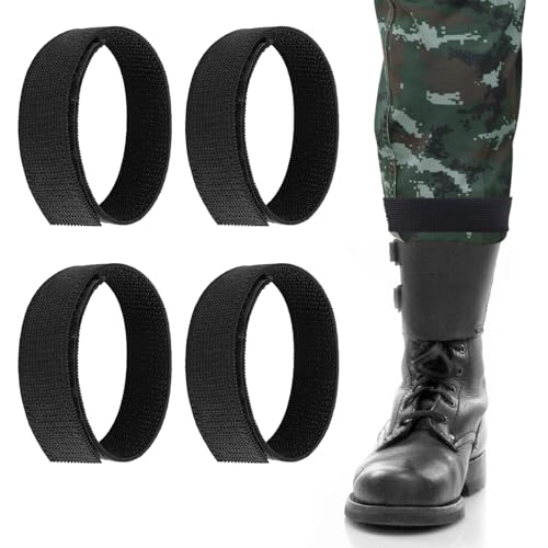 WLLHYF 2 pares de blusas negras de goma para tobillo y pantalones con cierre de para botas militares para senderismo, pesca, caza, ciclismo, jardinería, uniformes militares, Negro , Talla