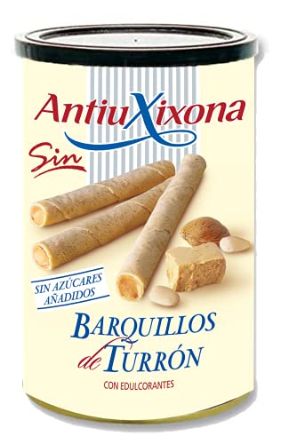 Antiu Xixona Original - Barquillos de Turrón, Sin Azúcares Añadidos, 200 Gramos