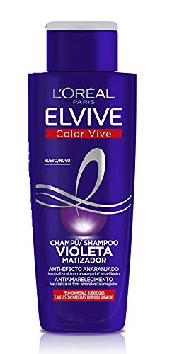 L’ORÉAL PARIS Elvive Color Vive Champú Violeta Matizador para el pelo con mechas, rubio, decolorado o gris 200ml