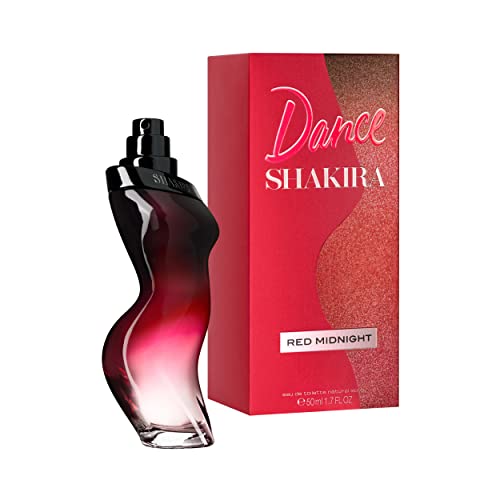 Shakira, Perfumes, Dance Red Midnight by Shakira para Mujer, Larga duración, Fragancia elegante, sexy y femenina, Notas dulces y atrevidas, Optimo para uso diario, 50 ml