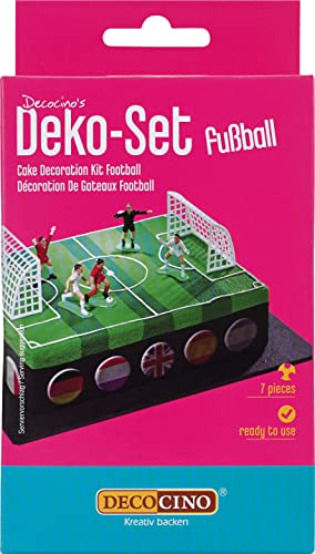 Dekoback 02-08-00005 - Decoración para tartas de Cumpleaños, 7 piezas, diseño de jugador de fútbol, Multicolor