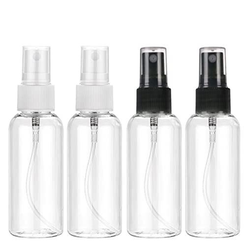 Phomanttonary 4 Piezas Bote Spray Botellas Vacía De Plástico, 100 ML Transparente Botellas Aerosol Vacío Plástico, Transparente Set de Botella de Spray de Viaje