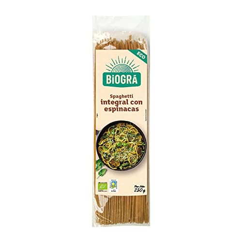 Espagueti Integral con Espinacas Eco 250gr Biogra
