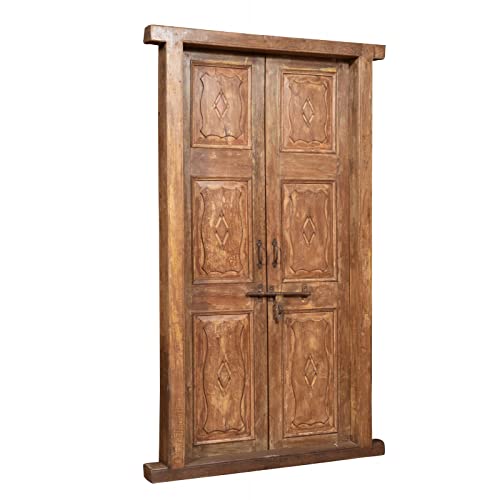 Biscottini Puerta madera interior y exterior 194x15x112 cm | Puertas rusticas de exterior en madera maciza