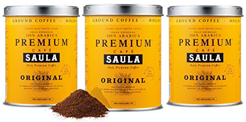 Café Saula, Pack 3 botes de 250 gr. Premium Original 100% arabica molido