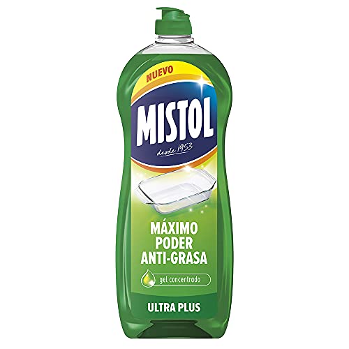 Mistol Ultra Plus - Lavavajillas líquido mano, concentrado, 650 ml - Gran poder antigrasa y desincrustación de mancha difíciles - Efecto abrillantador - Anti olor