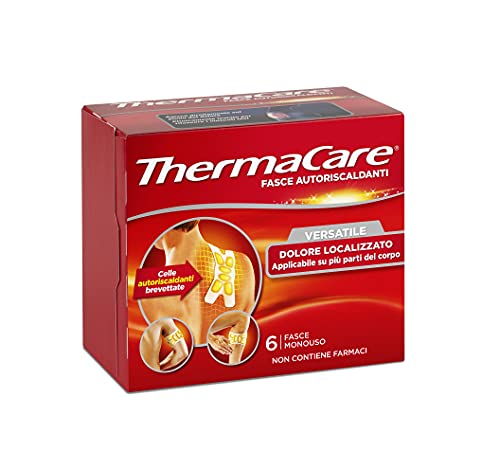 ThermaCare Versátil bandas autocalentantes de calor terapéutico para el dolor localizado, 8 horas de calor constante, 6 bandas desechables