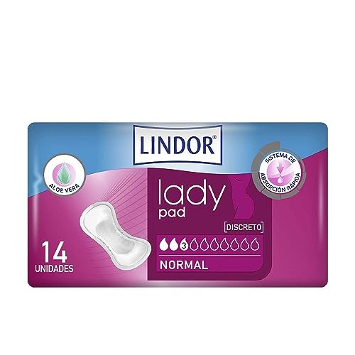 Lindor Lady: Compresas para Mujeres con Pérdidas de Orina, Normal, Protectores y Absorbentes para Incontinencia, 14 unidades
