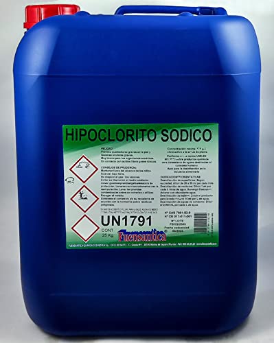 Hipoclorito Sódico Alimentario/Cloro Liquido 14% 25 Kg
