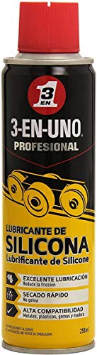 3 EN UNO Profesional 34468 - Lubricante de silicona, Color Amarillo/Negro en Spray- 250 ml