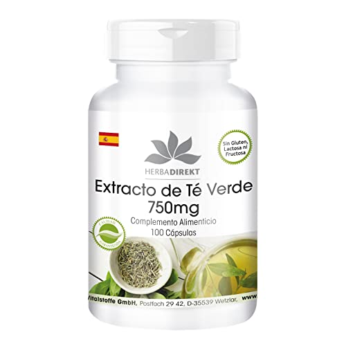 Extracto de Té verde 750mg - Altamente dosificado - Vegano - 50% EGCG - 100 cápsulas | HERBADIREKT by Warnke Vitalstoffe