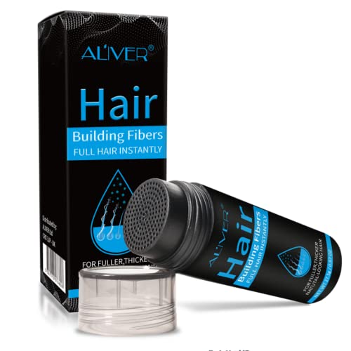 Fibras Capilares Negro 27.5G Fibra Cabello Para Pérdida de Cabello Hair Building Polvos pelo Hombre y mujere (negro)