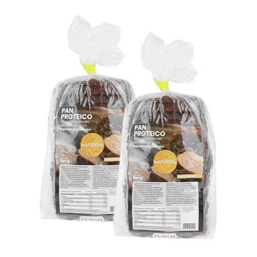 Pack 2x Pan Proteico Pack 500 g Naturitas | Sabor delicioso | Bajo en carbohidratos | Ideal para dietas Hipocalóricas y dietas Keto | Sin GMO