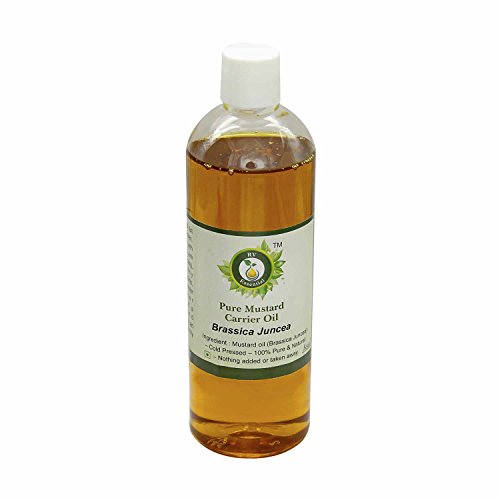 R V Essential Mostaza puro aceite del portador de 100ml (3.38 oz)- Brassica Juncea (100% puro y natural Fría presionado) Pure Mustard Carrier Oil
