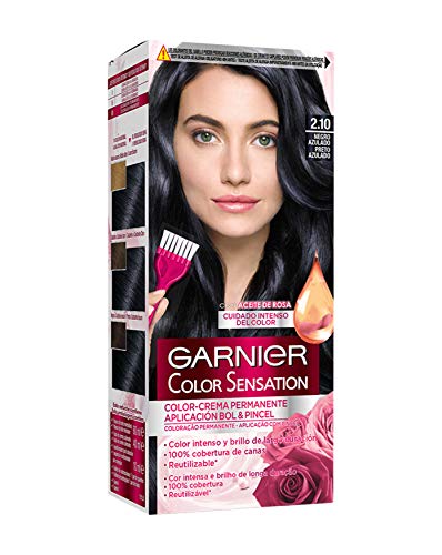 Garnier Color Sensation - Tinte Permanente Negro Azulado 2.10, disponible en más de 20 tonos