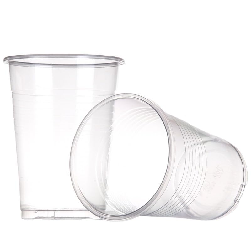 ABD Vasos desechables de plástico polipropileno ideal para fiestas - Pack 1000 unidades (220 ml, Transparente)