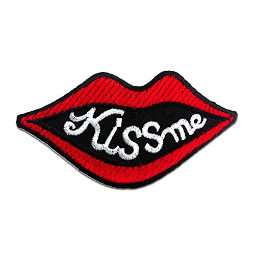 Kiss Me - Parches Termoadhesivos Bordados Aplique Para Ropa, Tamaño: 7 x 7 cm