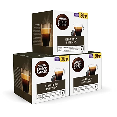 Dolce Gusto NESCAFÉ Espresso Intenso, Intensidad 7, Pack 3 x 30 - Total: 90 Cápsulas