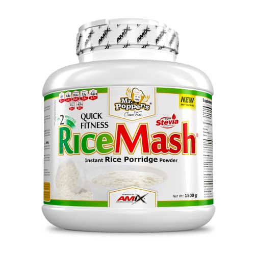 AMIX - Suplemento Alimenticio - RiceMash en Formato de 1,5 kilos - Gran Aporte Nutritivo y Saciante - Contenido Rico en Carbohidratos - Sabor a Chocolate
