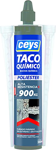 Ceys - Taco quimico resina poliester - Alta resistencia +900 Kg - Endurecimiento rápido - 300 ml