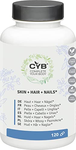 CYB skin + hair + nails 120 cápsulas con biotina, zinc, vitamina C y más