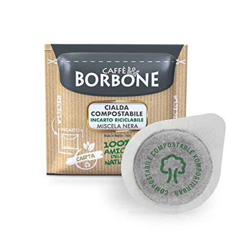 Caffè Borbone Café Monodosis Compostable, Envase Reciclable, Mezcla Negra - 150 bolsitas - Sistema ESE