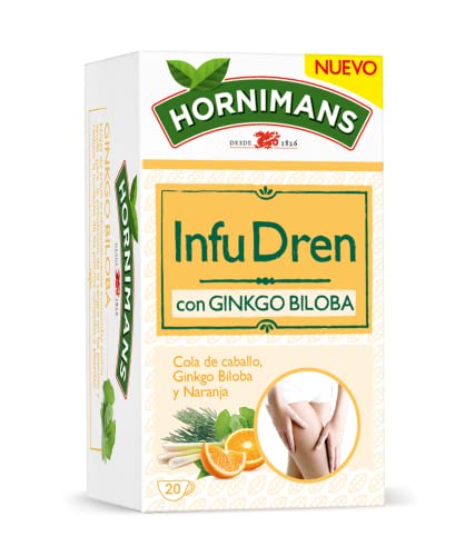 Hornimans Infu Dren | Infusión con con Ginkgo Biloba y Cola de Caballo 100% Natural | 20 bolsitas | Sin Teína