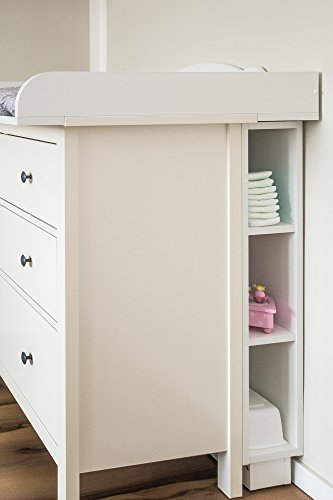 KraftKids, estantería para cambiador, color blanco, se adapta a la cómoda HEMNES