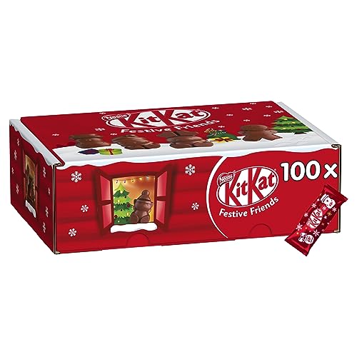 Nestlé KitKat Festive Friends - 100 mini KitKat snacks con envoltorio individual - Total: 820 g