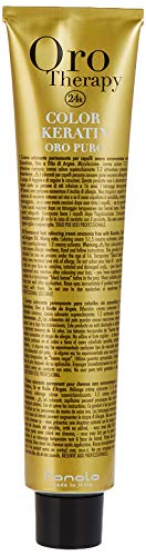 Fanola - Oro Therapy Color Keratin Puro, crema colorante permanente 100 ml 8.1 Hellblond Asch