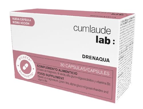 Cumlaude Lab Drenaqua - Complemento Alimenticio Diurético para la Retención de Líquidos - con Té Verde, Prebióticos, Magnesio y Vitamina B6 - 1 Pack ( 30 Cápsulas)