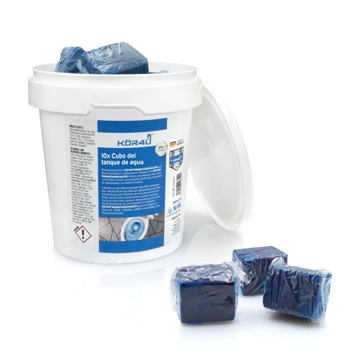 kör4u Cubo para la caja de agua, 1 lata de 10 unidades, pastillas ecológicas para una frescura radiante, pastillas de limpieza azules, fabricadas en Alemania