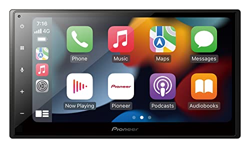Pioneer Reproductor Multimedia de 6,8' WiFi con CarPlay y Android Auto, Negro