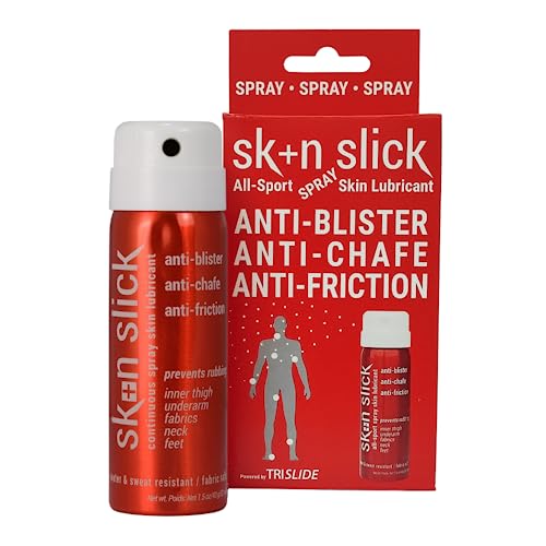 Skin Slick Anti-Rozaduras Antifriccion Anti-rozamientos Impermeable Spray para Pies y Muslos | Protección Invisible contra Fricción De La Piel | Alternativa a Las Bandas Antirozaduras Muslos (52ml)