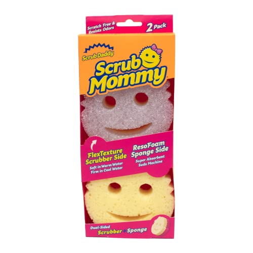Scrub Daddy - Scrub Mommy Esponja de Doble Cara con Diferente Textura, para la Cocina, Morada - 2 Pack