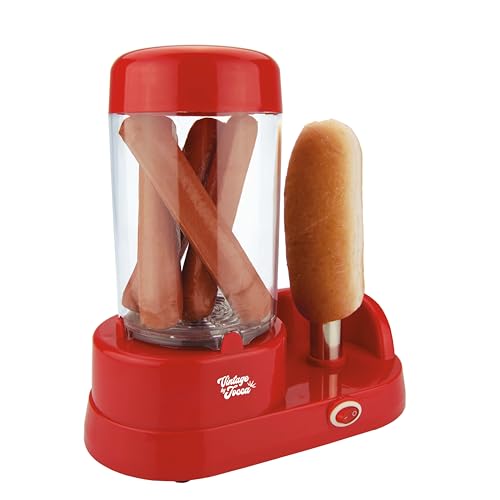 JOCCA - Máquina de Perritos Calientes, Hot Dog Maker/ Potencia 350W/ Barra de acero Inoxidable/ Capacidad 6 salchichas/ Perritos Calientes para Fiestas, Regalos (Rojo)
