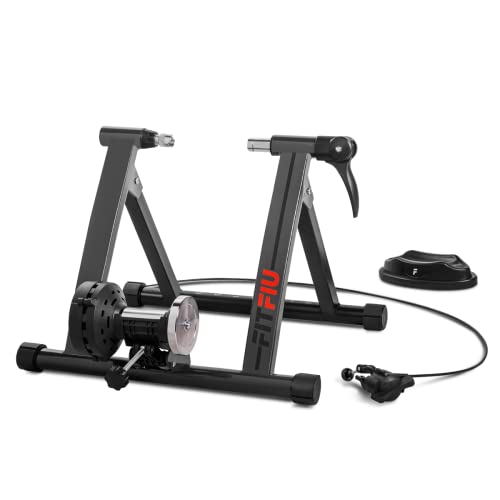 Fitfiu Fitness - Rodillo Bicicleta Plegable para Entrenamiento Indoor, con Niveles de Resistencia Ajustables y Soporte Rueda, Compatible con Ruedas de 26' a 29'' (Gris Oscuro)