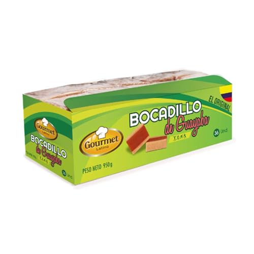 Pack de 36 Bocadillos de Guayaba - 950 g - Sabor Dulce - Alto Contenido en Vitamina C - Aporta una Dosis Extra de Energía - Propiedades Digestivas - Ideal para Deportistas - Gourmet Latino