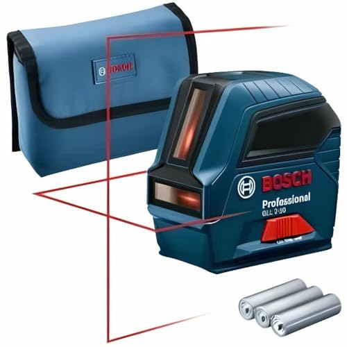 Bosch Professional Nivel Láser GLL 2-10, láser rojo, interior, alcance 10 m, con funda, en caja, Multicolor, Size