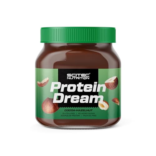 Scitec Nutrition Protein Dream, Crema de cacao y avellanas con concentrado de proteína de suero y edulcorante, sin gluten, sin aceite de palma, 400 g, Cacao-Avellanas