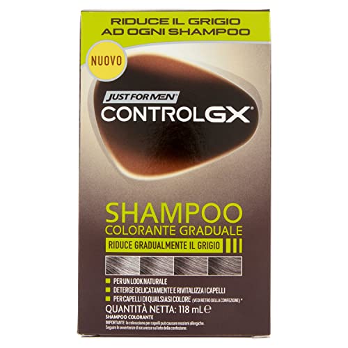 Just For Men Control GX Champú Colorante Para Hombres, Reduce Gradualmente El Cabello Gris Para Un Aspecto Natural. 118 ml