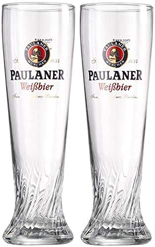 Paulaner Brewery Wheat Weißbier Signature - Juego de 2 vasos de cristal (0,5 L)