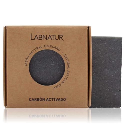 Labnatur - Jabón Natural Carbón Activado Premium. 100gr. Elaborado artesanalmente en frío y con ingredientes naturales